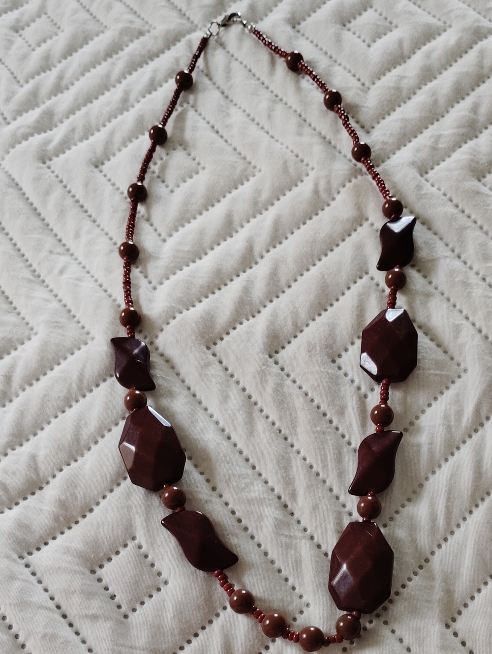 Handcrafted Dark Brown Bead Necklace – Women Jewelry